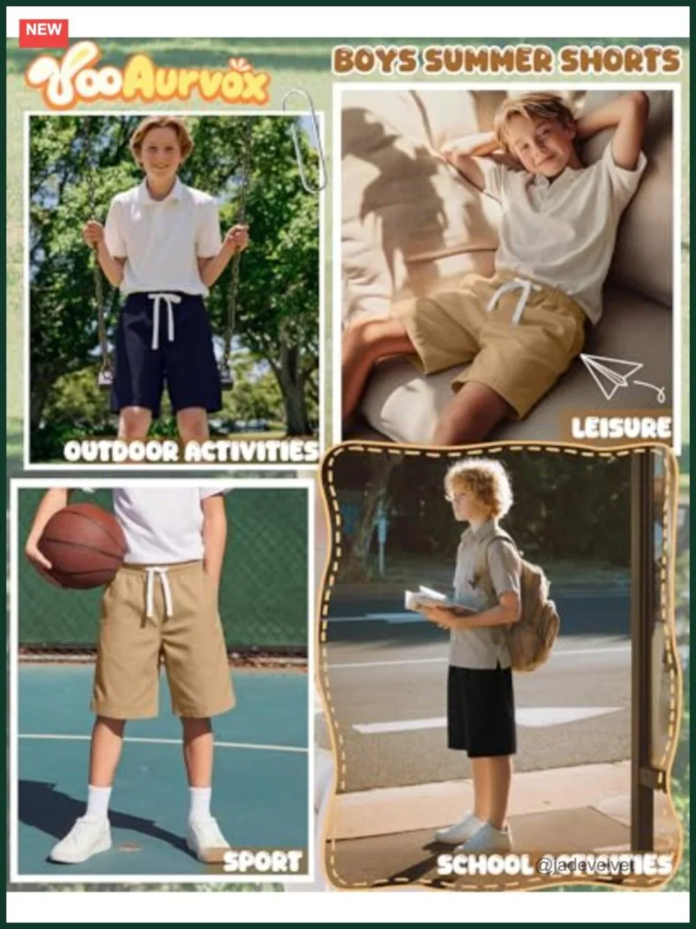 Boys 3-Pack Athletic Shorts with Pockets Drawstring Elastic Waist Casual School